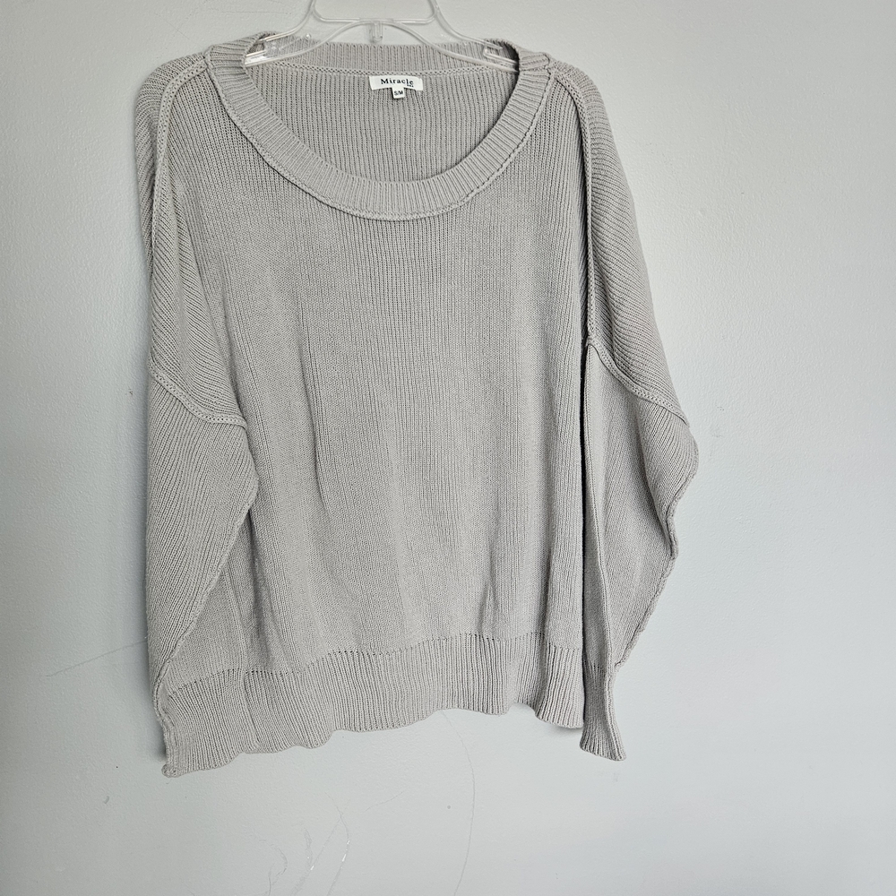 Miracle Soft Gray Women's Oversized Sweater One Size Small/medium